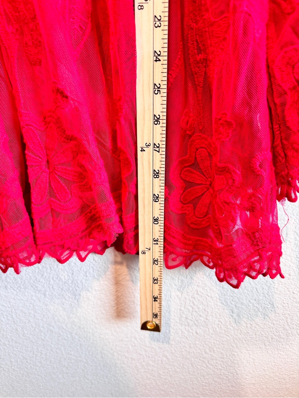 Lane Bryant Boho Fairycore Sheer Lace Tunic Top Red Romantic Goth Plus 18/20 D36 - Picture 8 of 9